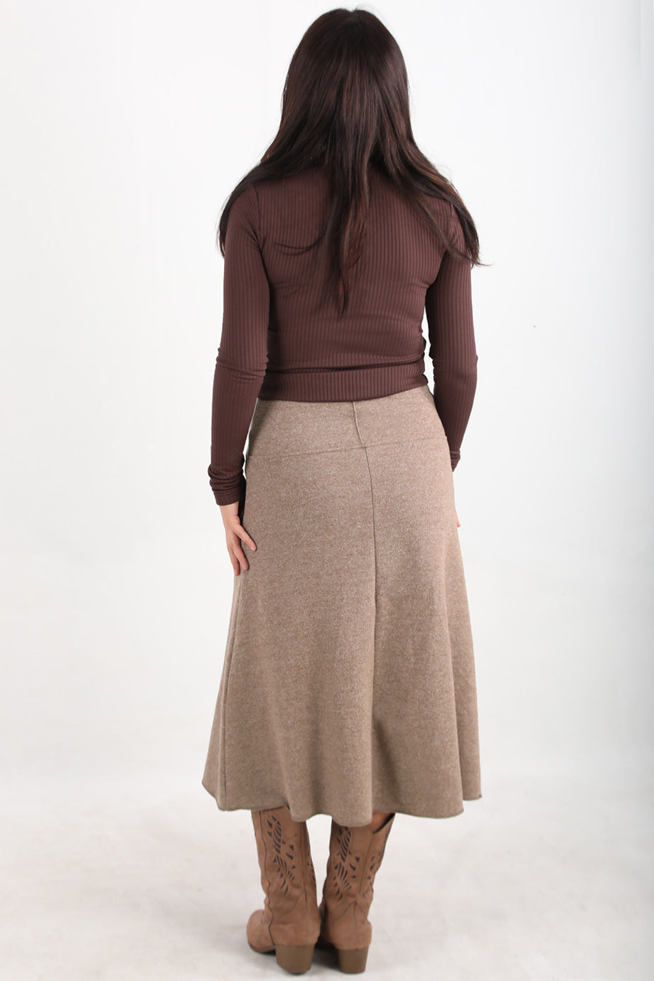 Selamidi Kadın Selanik Midi Boy Etek Bej