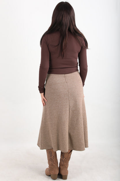 Selamidi Kadın Selanik Midi Boy Etek Bej