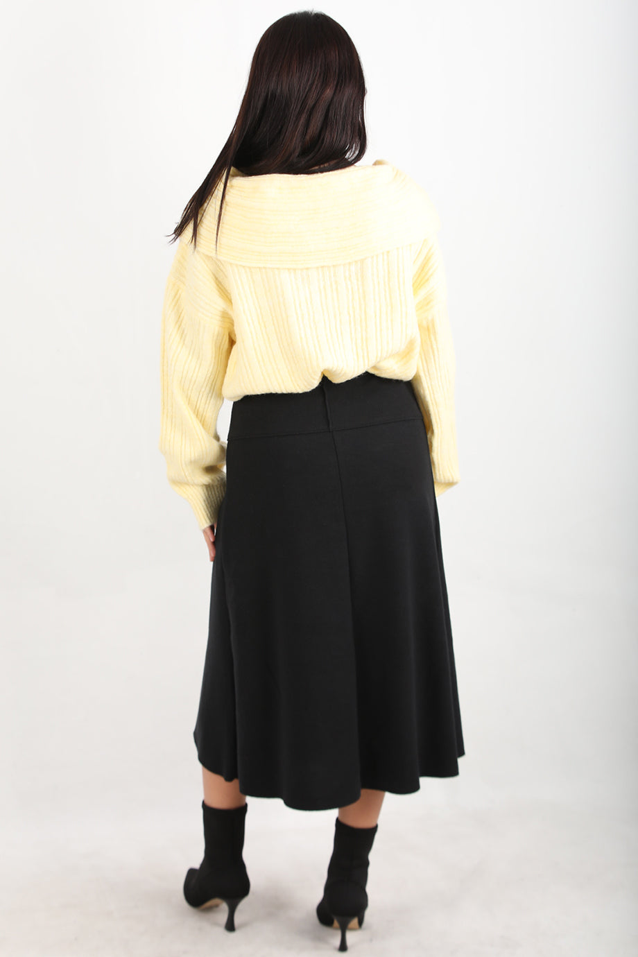 Selamidi Kadın Selanik Midi Boy Etek Siyah