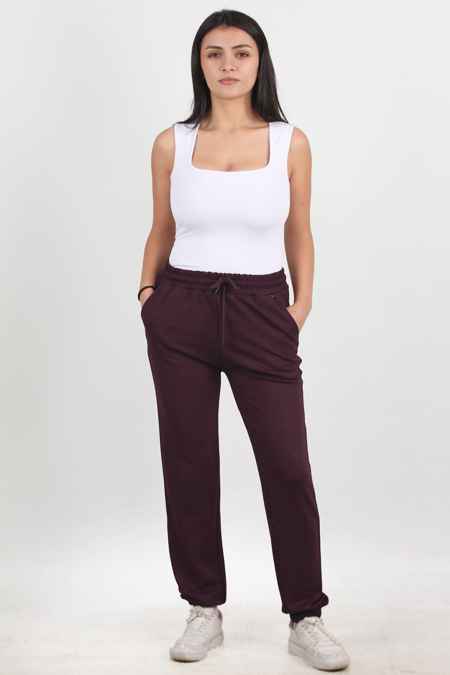 Move Kadın Paça Lastikli Eşofman Bordo