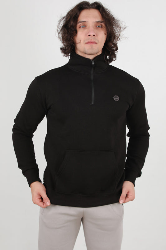 Edge Erkek Yarım Fermuar Sweat Siyah