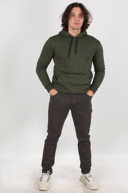 Stretchdenim Erkek Likrali Düz Paça Kot Pantolon Kahverengi