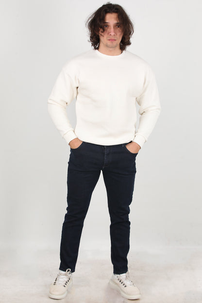 Stretchdenim Erkek Likrali Düz Paça Kot Pantolon Lacivert