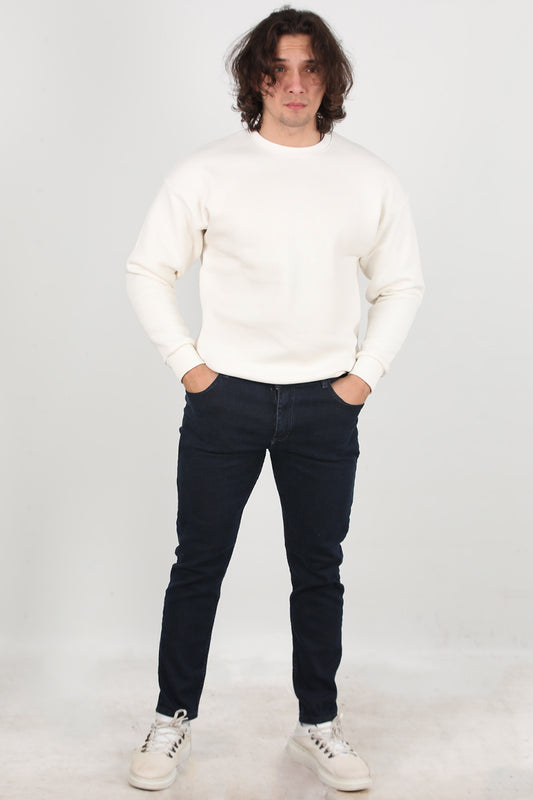 Stretchdenim Erkek Likrali Düz Paça Kot Pantolon Lacivert