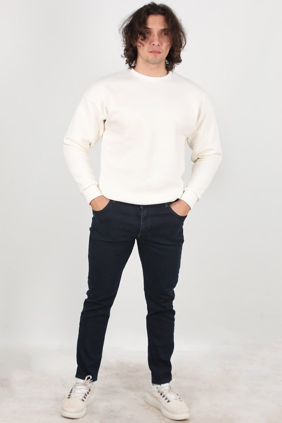 Stretchdenim Erkek Likrali Düz Paça Kot Pantolon Lacivert