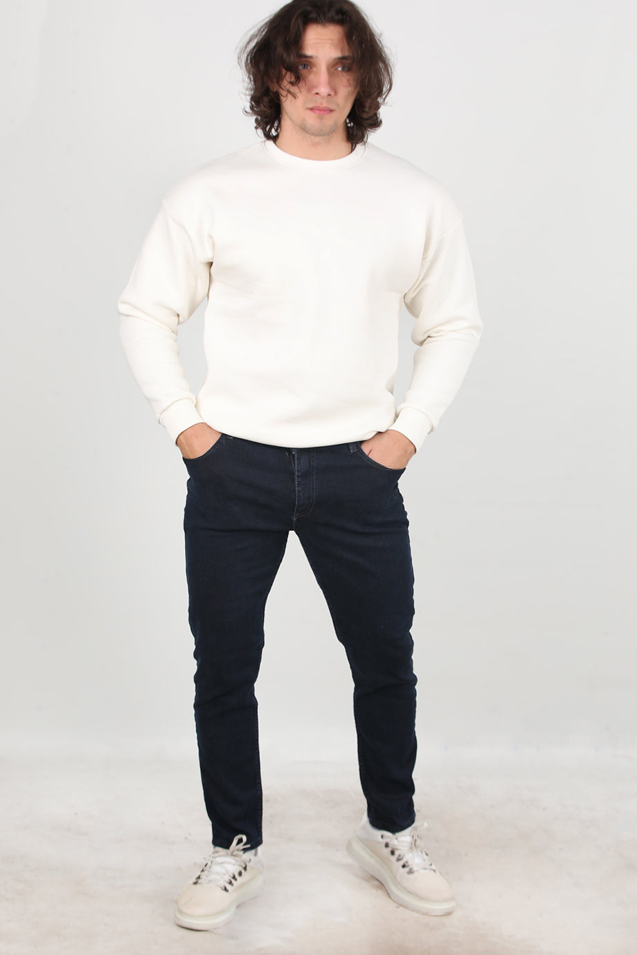 Stretchdenim Erkek Likrali Düz Paça Kot Pantolon Lacivert