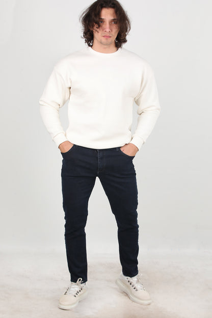 Stretchdenim Erkek Likrali Düz Paça Kot Pantolon Lacivert