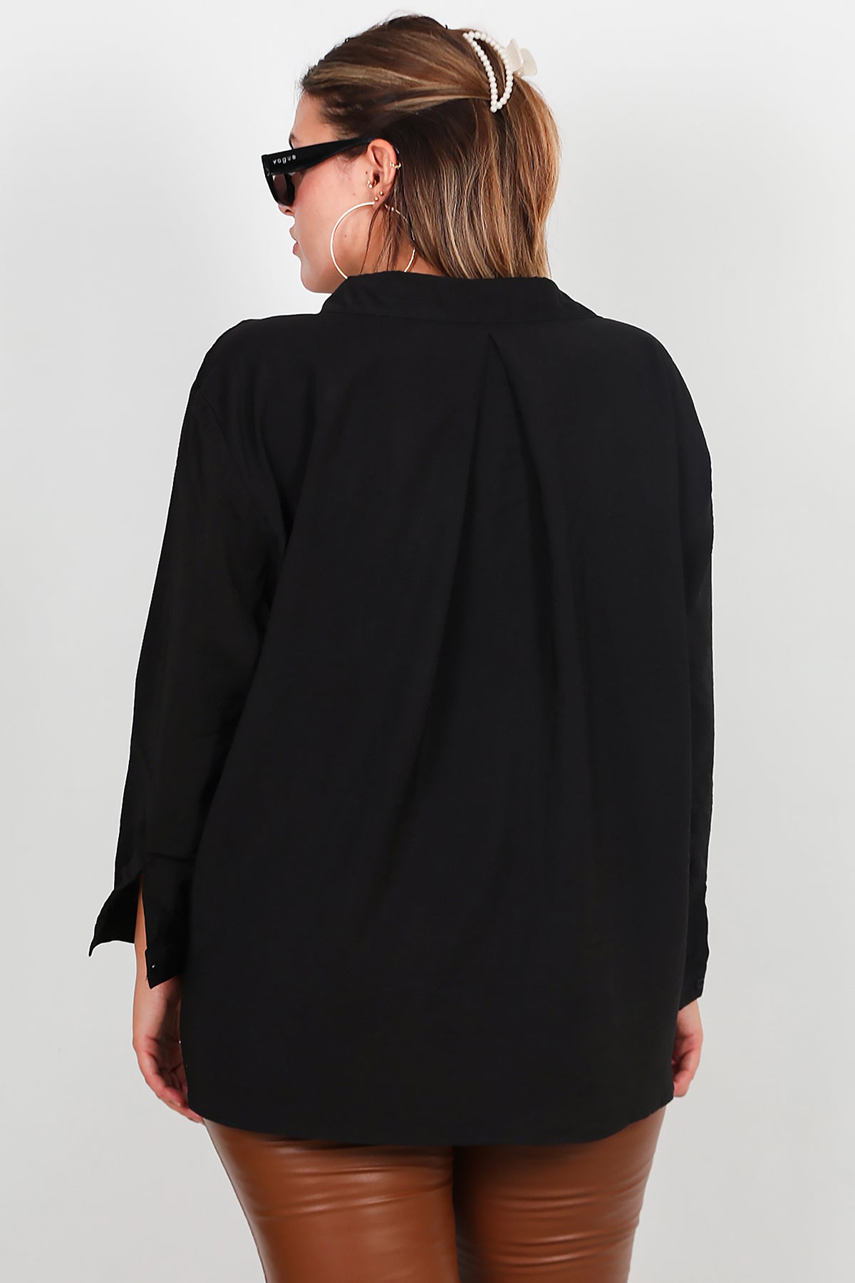 Büyük Beden Oversize Gömlek Siyah