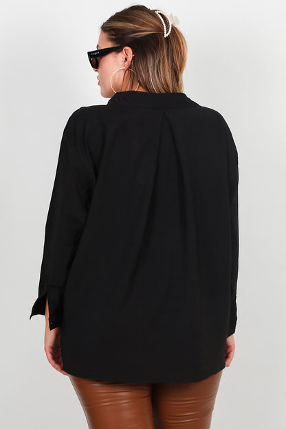 Büyük Beden Oversize Gömlek Siyah