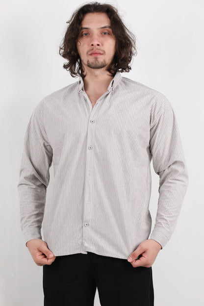 Noir Erkek Kadife Gömlek Gri