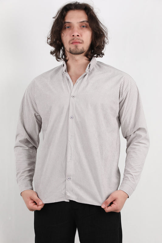 Noir Erkek Kadife Gömlek Gri