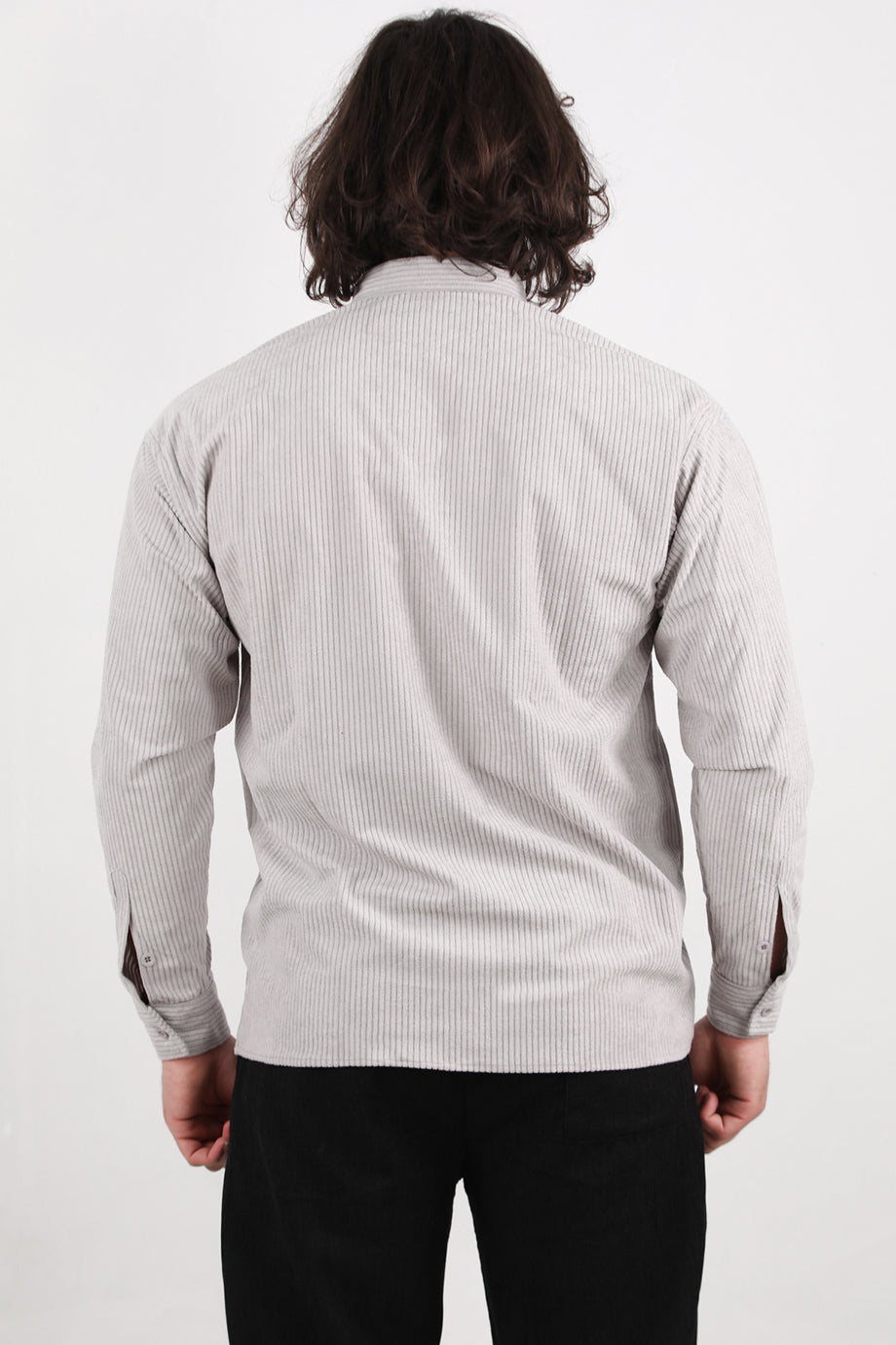 Noir Erkek Kadife Gömlek Gri