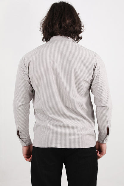 Noir Erkek Kadife Gömlek Gri