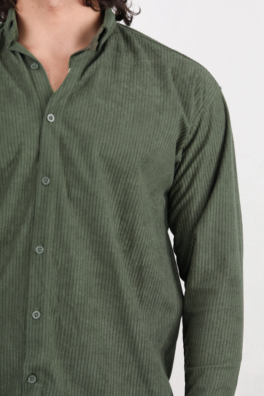 Noir Erkek Kadife Gömlek Haki