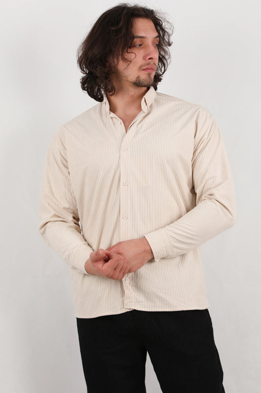 Noir Erkek Kadife Gömlek Taş