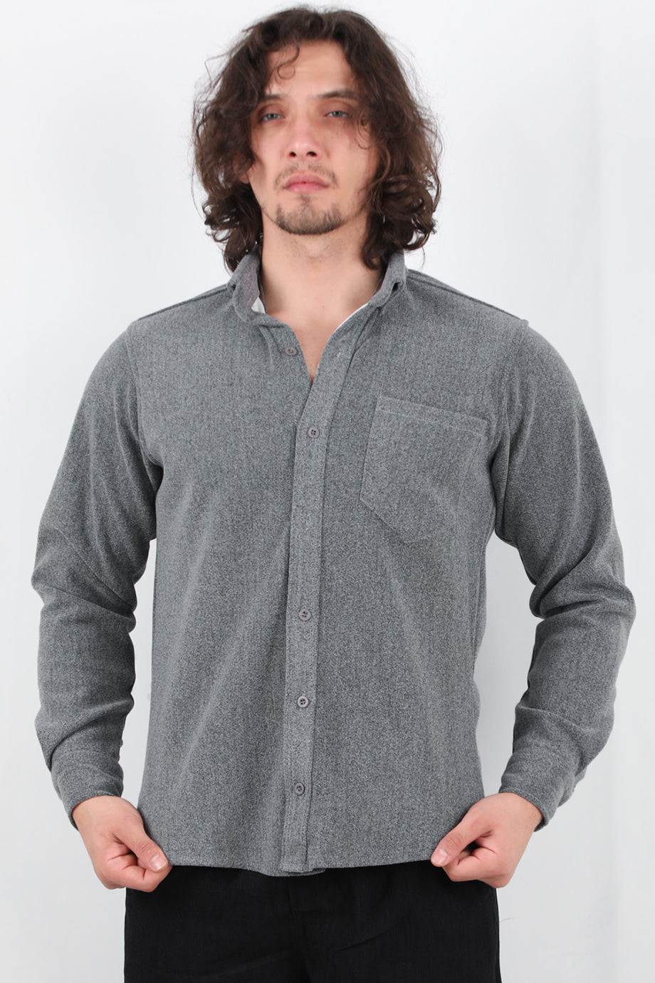 Heathrow Erkek Kaşe Gömlek Gri