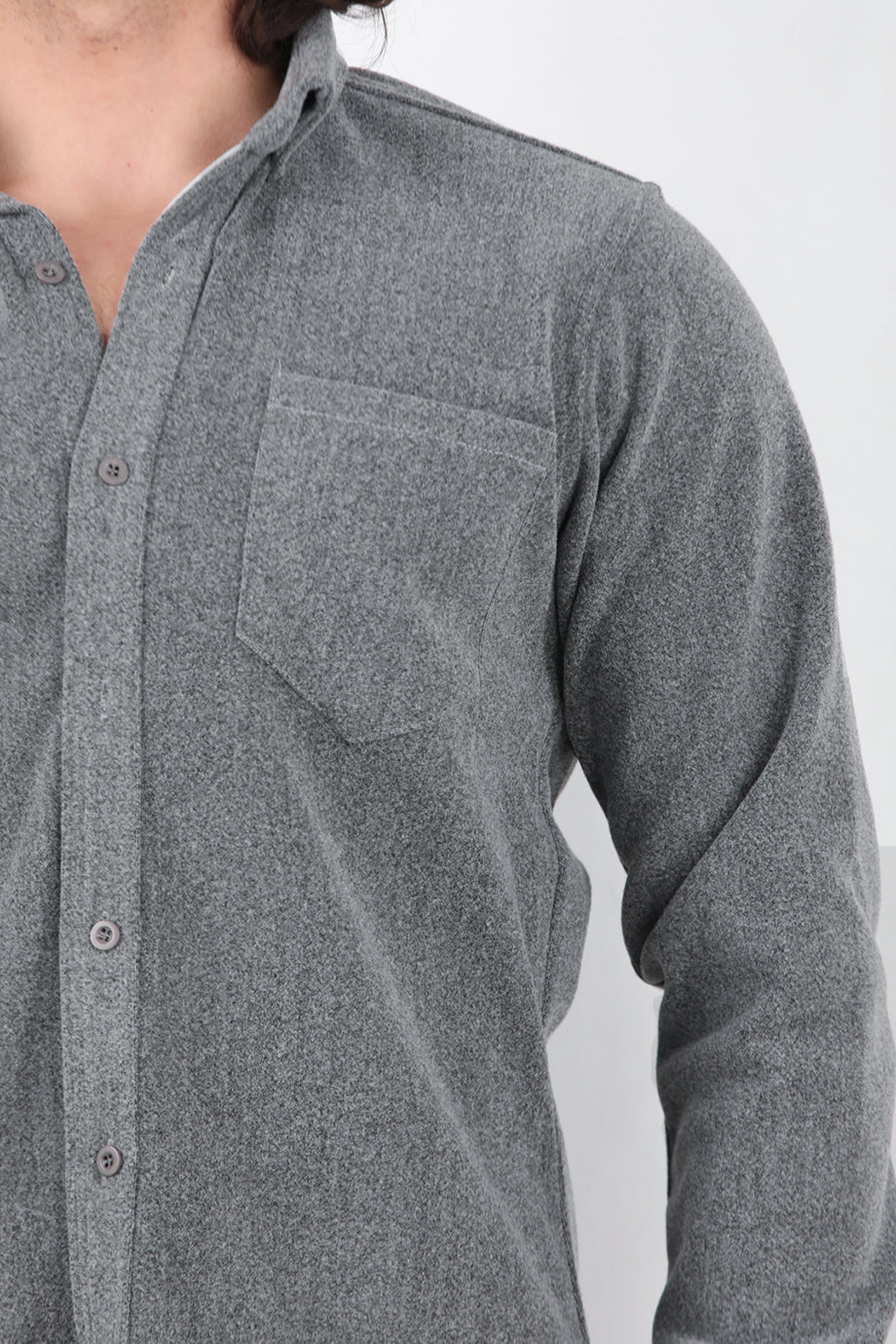 Heathrow Erkek Kaşe Gömlek Gri