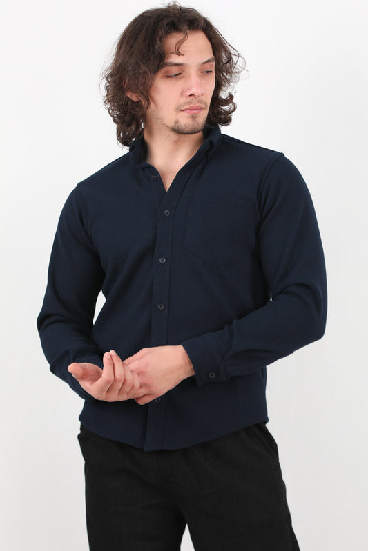 Heathrow Erkek Kaşe Gömlek Lacivert