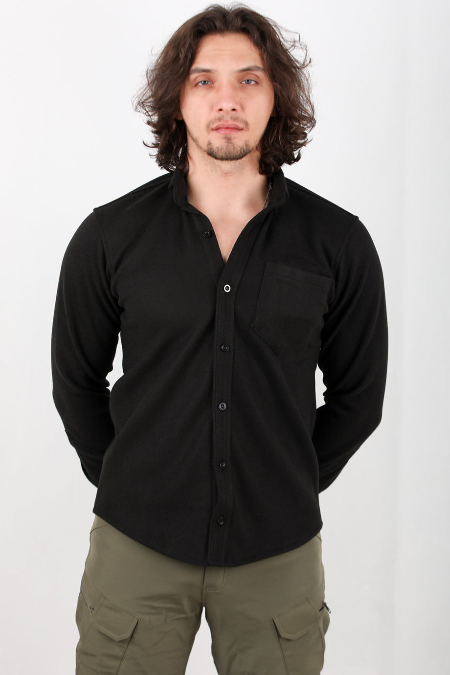 Heathrow Erkek Kaşe Gömlek Siyah
