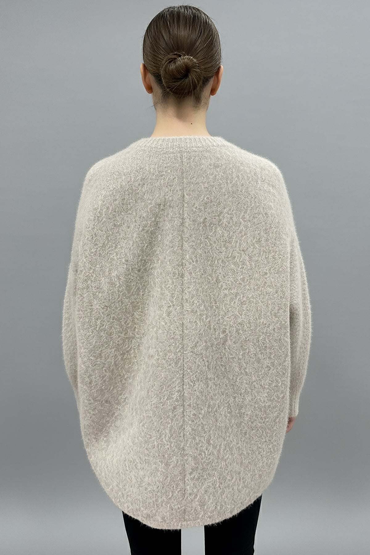 Büyük Beden Ön Bağlama Sakallı Kaşe Hırka Taş