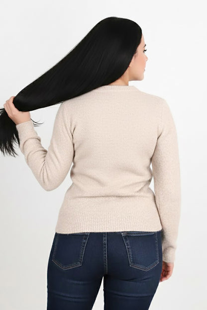 Elegia Kadın Fularlı Kazak Bej