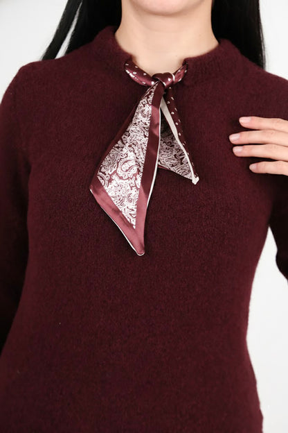 Elegia Kadın Fularlı Kazak Bordo