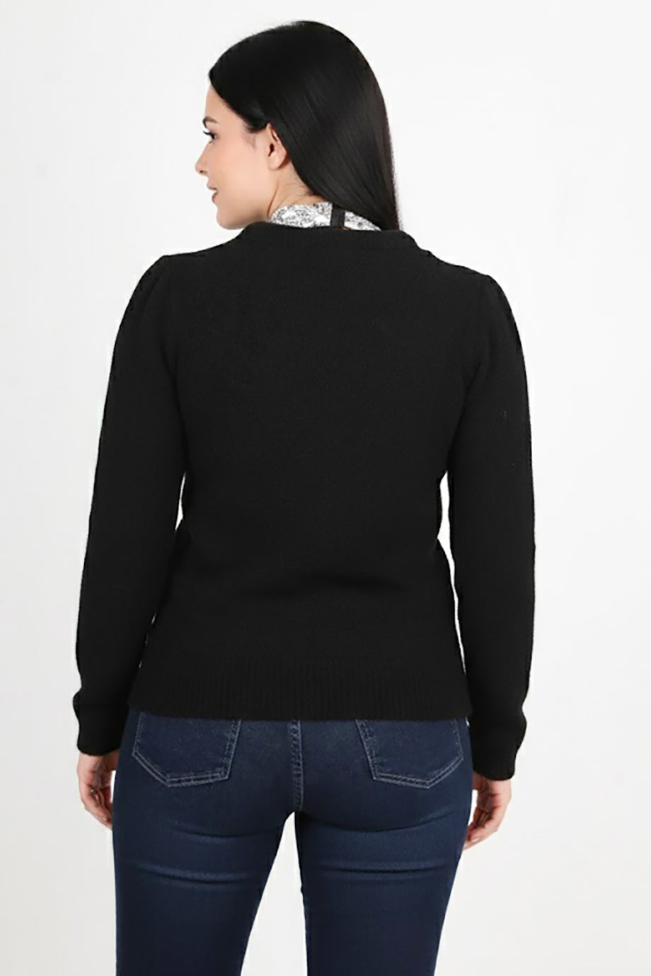 Elegia Kadın Fularlı Kazak Siyah