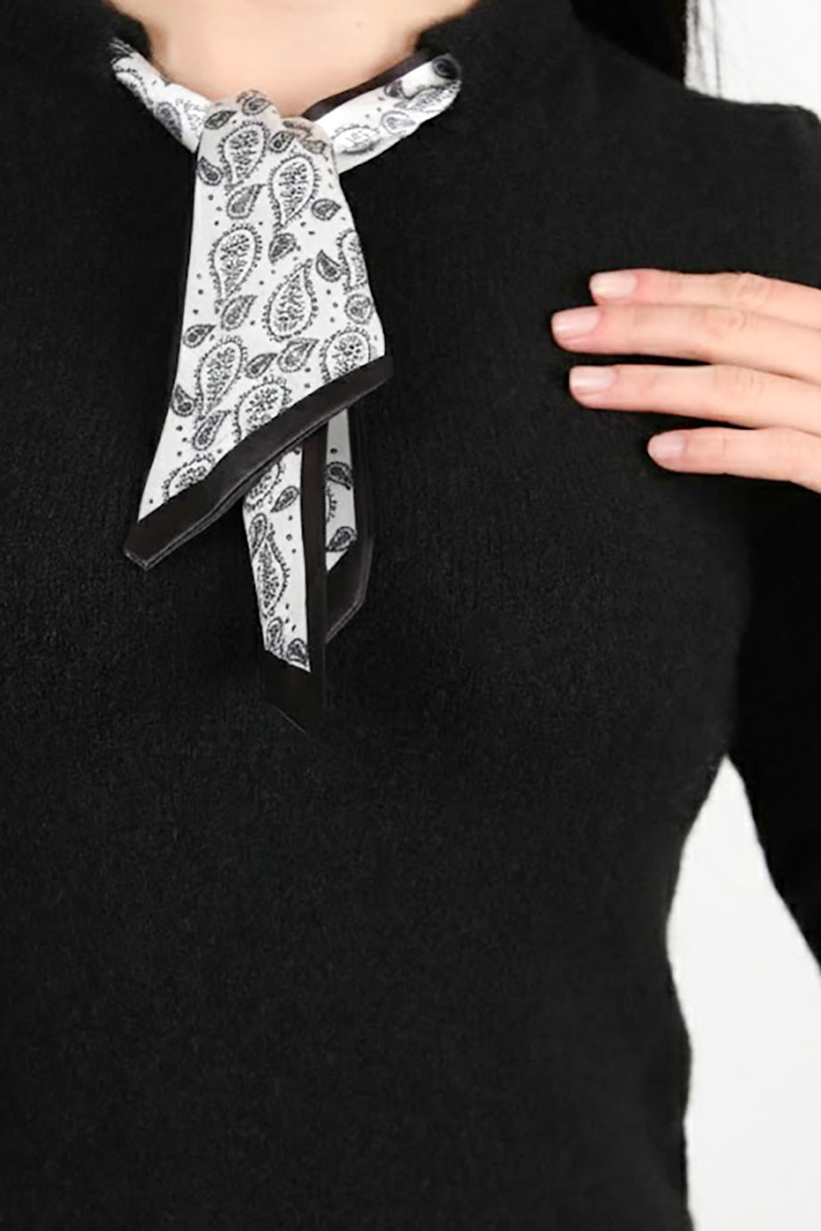 Elegia Kadın Fularlı Kazak Siyah