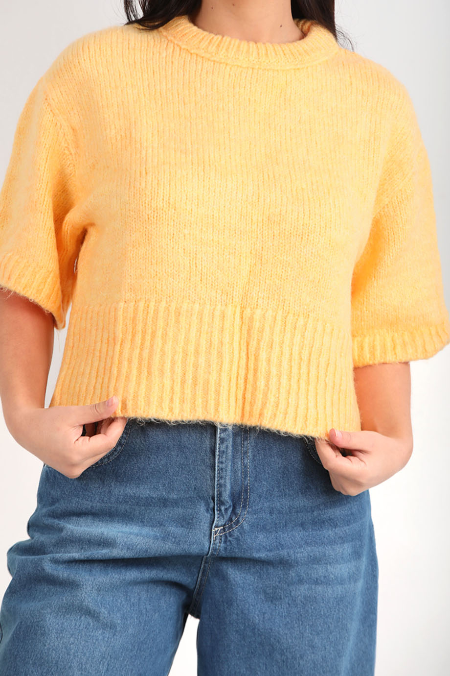 Pureva Kadın Yarım Kol Örme Kazak Turuncu