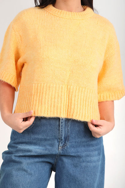 Pureva Kadın Yarım Kol Örme Kazak Turuncu