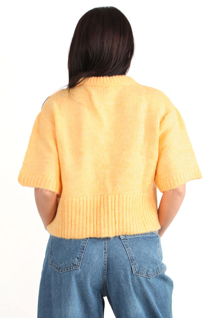 Pureva Kadın Yarım Kol Örme Kazak Turuncu