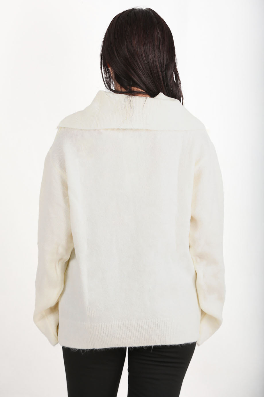 Knitelle Kadın Düğme Detaylı Kazak Ekru