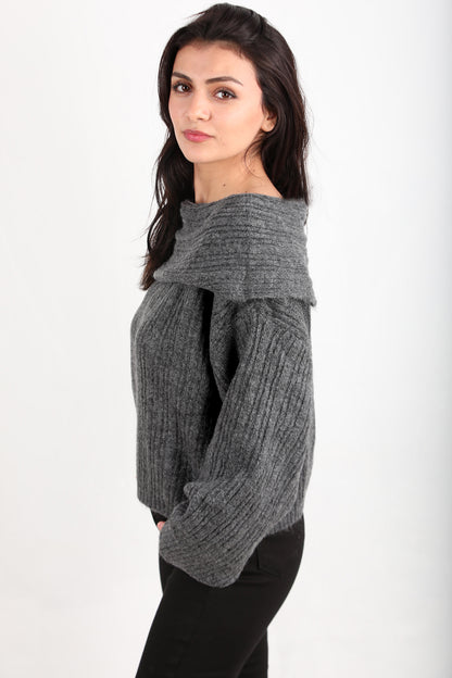 Offeria Kadın Madonna Yaka Kazak Antrasit