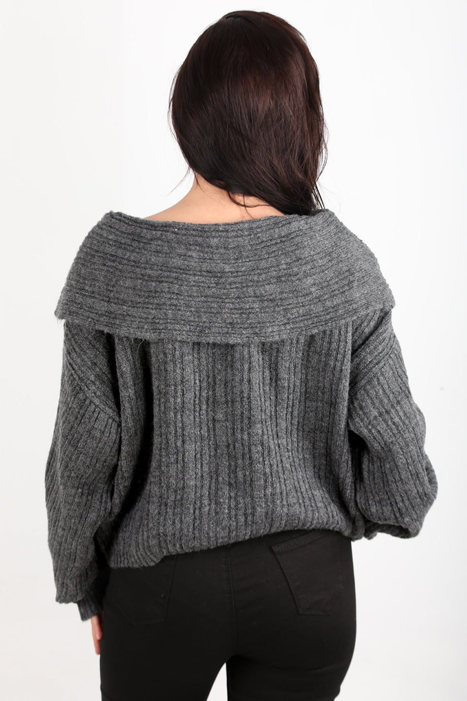 Offeria Kadın Madonna Yaka Kazak Antrasit