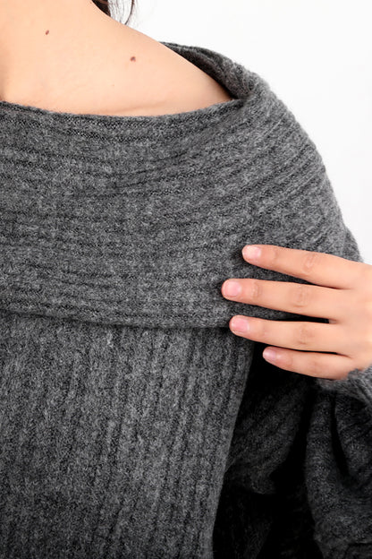 Offeria Kadın Madonna Yaka Kazak Antrasit