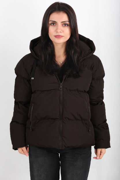 Overshort Kadın Oversize Kısa Mont Kahverengi