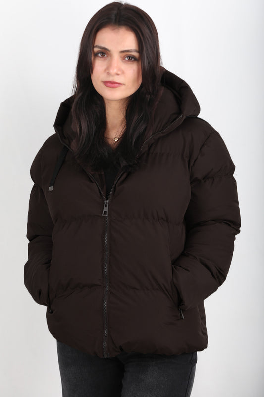 Overshort Kadın Oversize Kısa Mont Kahverengi