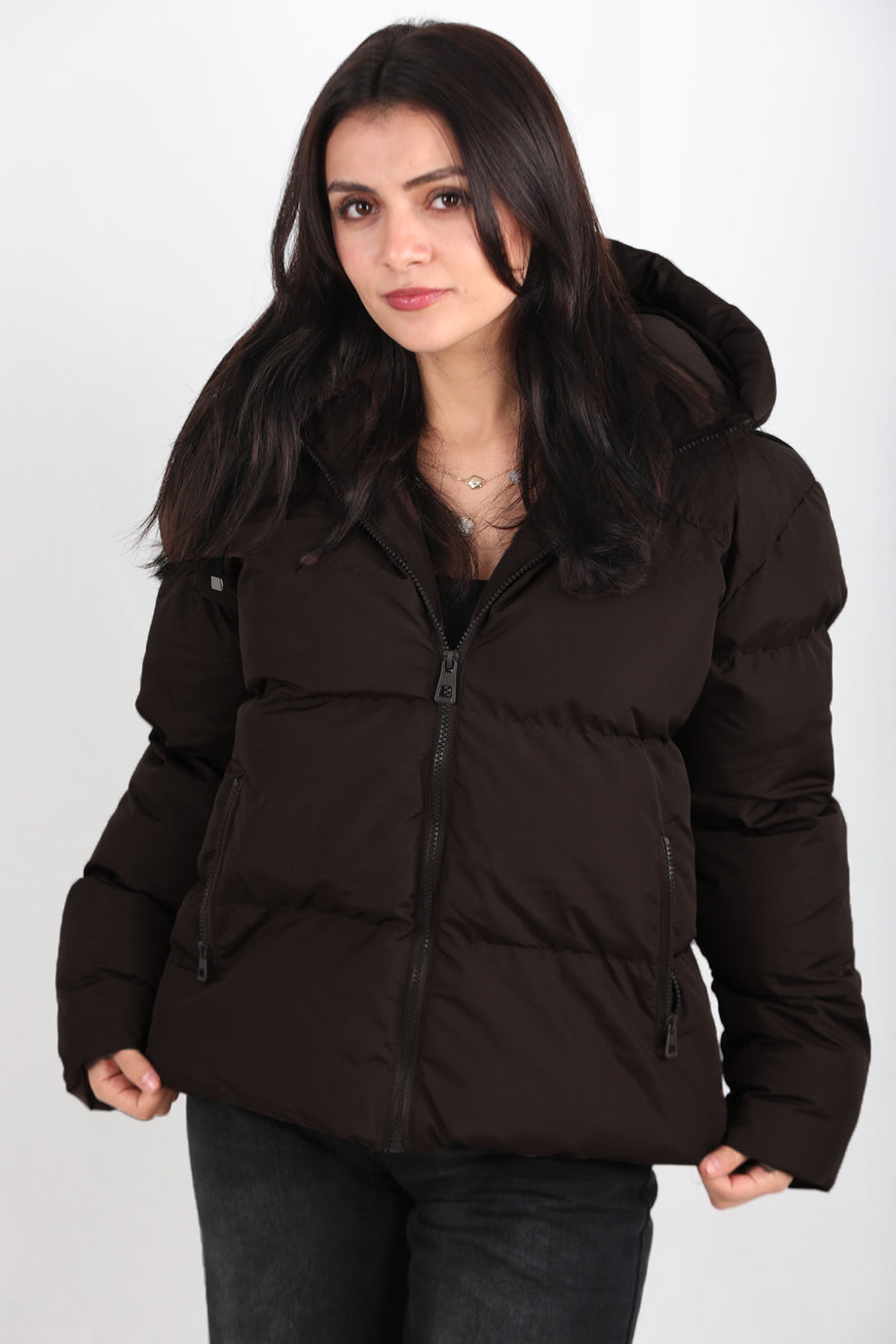 Overshort Kadın Oversize Kısa Mont Kahverengi