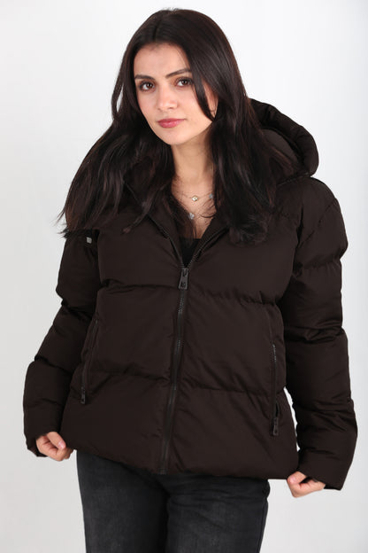 Overshort Kadın Oversize Kısa Mont Kahverengi