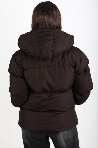 Overshort Kadın Oversize Kısa Mont Kahverengi