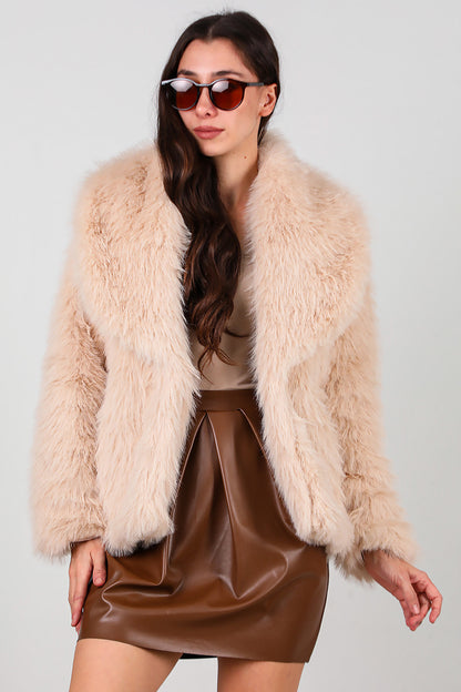 Kadın Kemerli Kürk Mont Taş