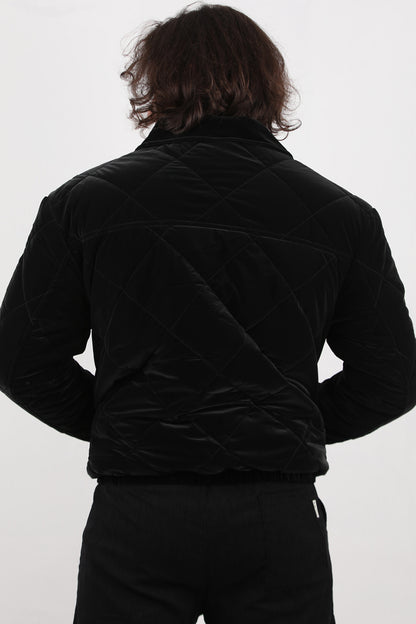 Quilted Erkek Kapiton Mont Siyah