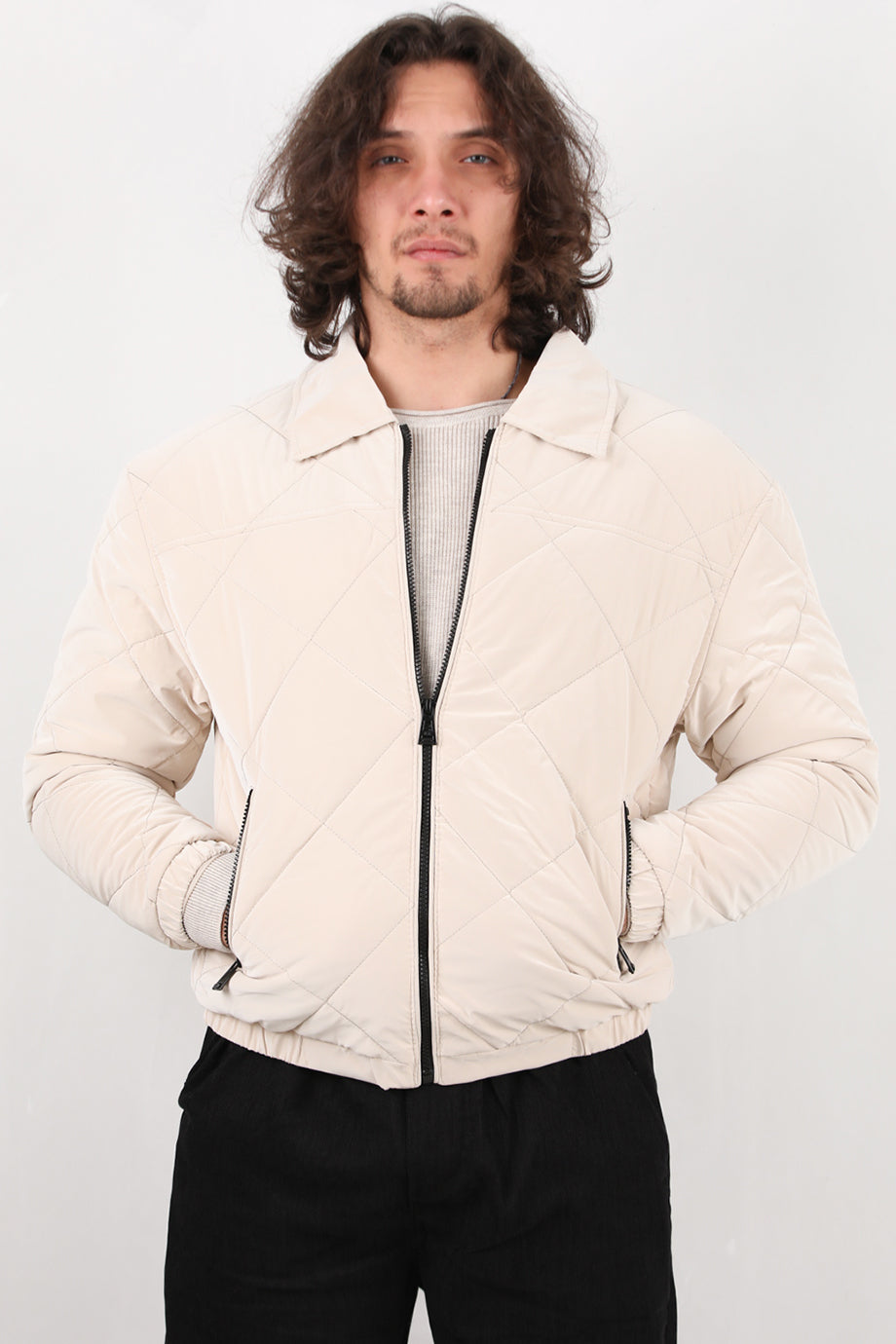 Quilted Erkek Kapiton Mont Taş