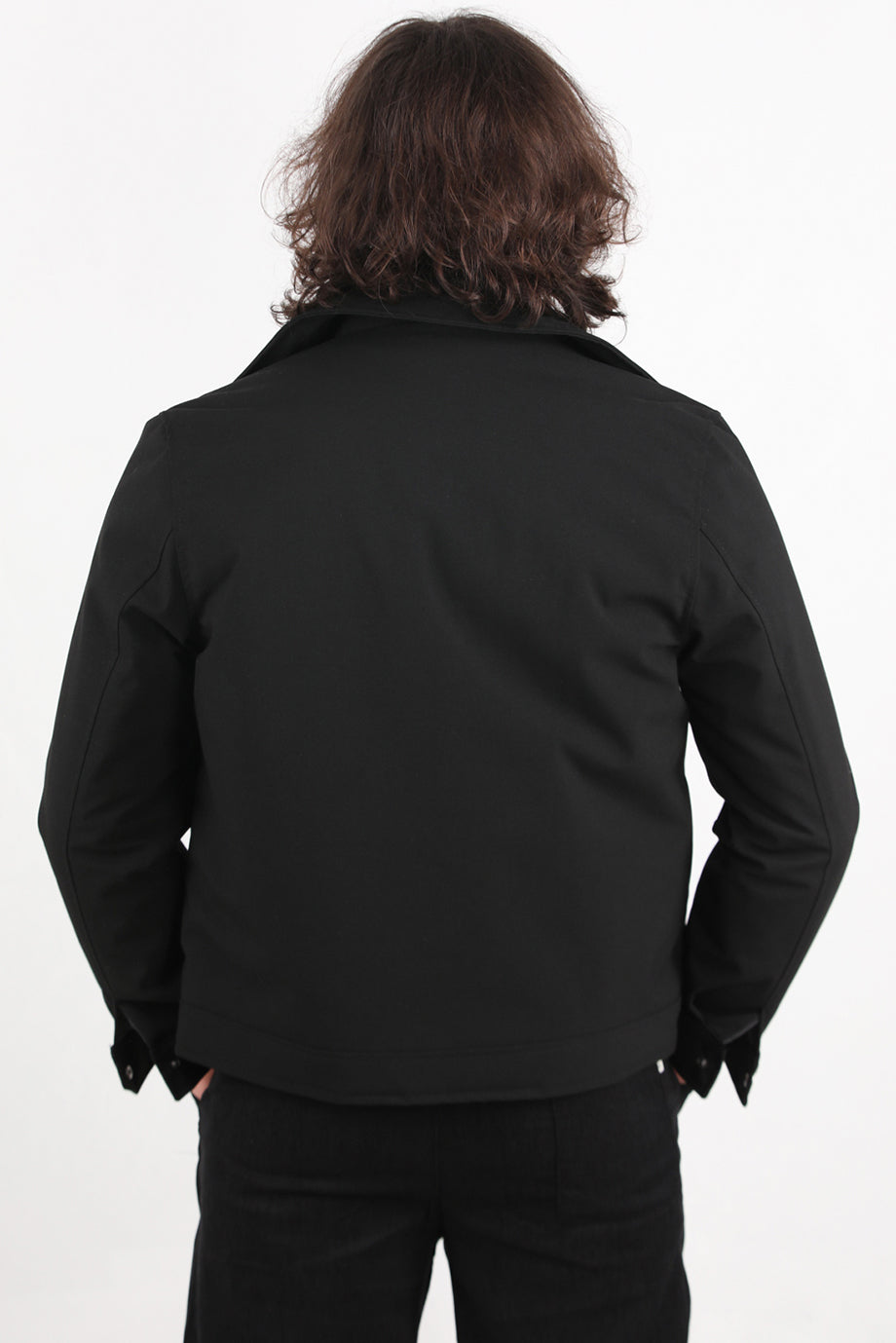 Sentinel Erkek Gabardin Pilot Yaka Mont Siyah