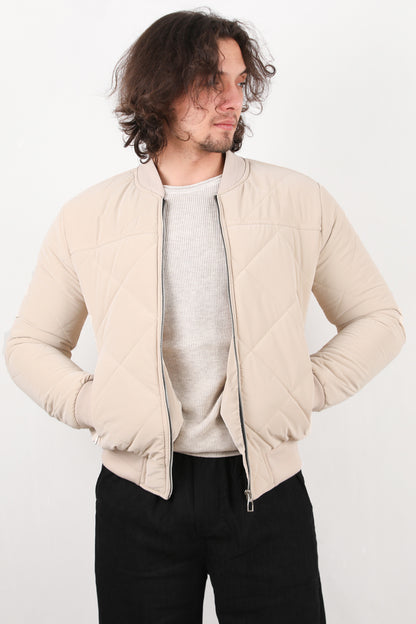 Ribbed Erkek Kol Bel Manşetli Mont Taş