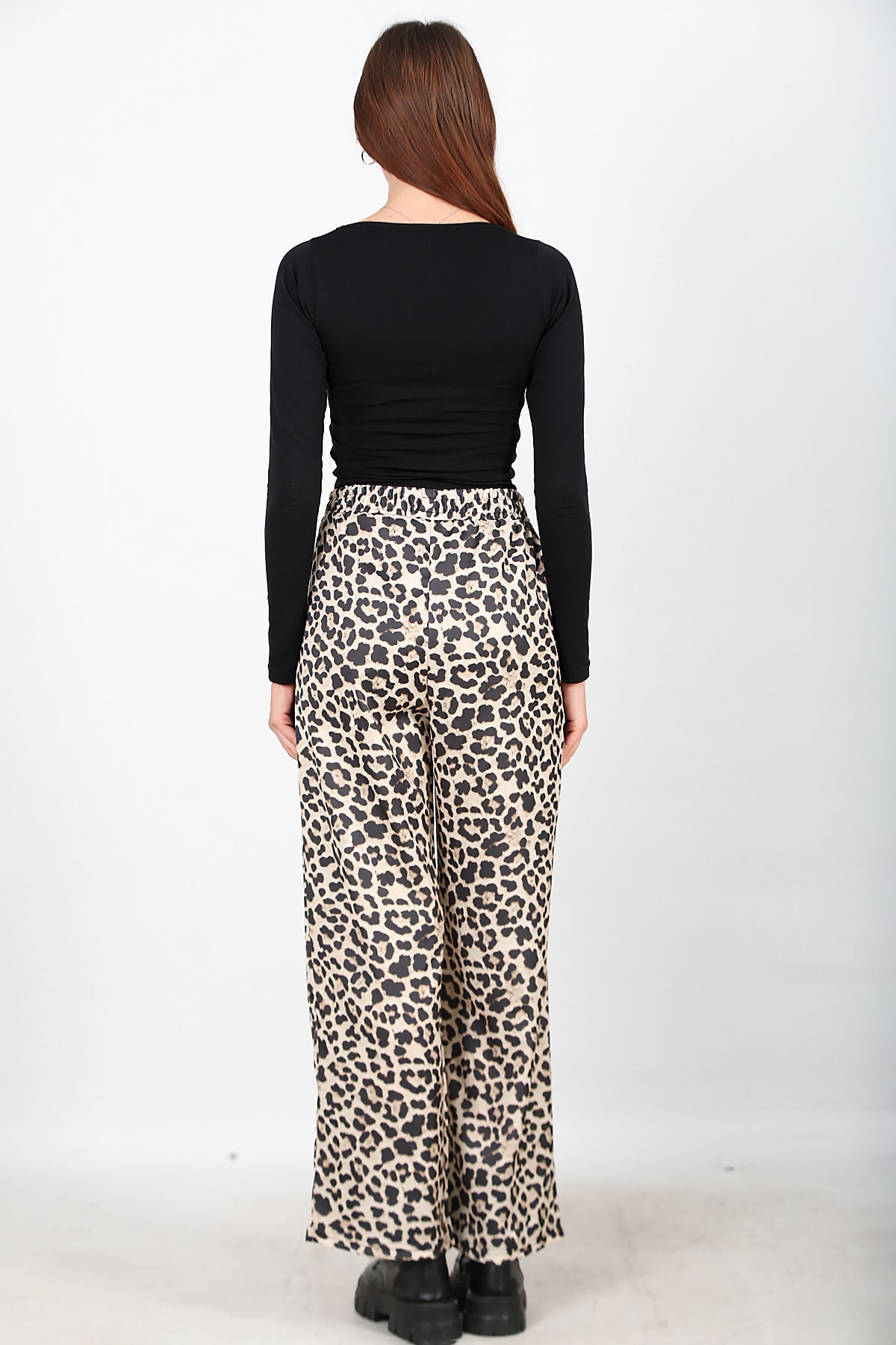 Kadın Leoparlı Pantolon Bej