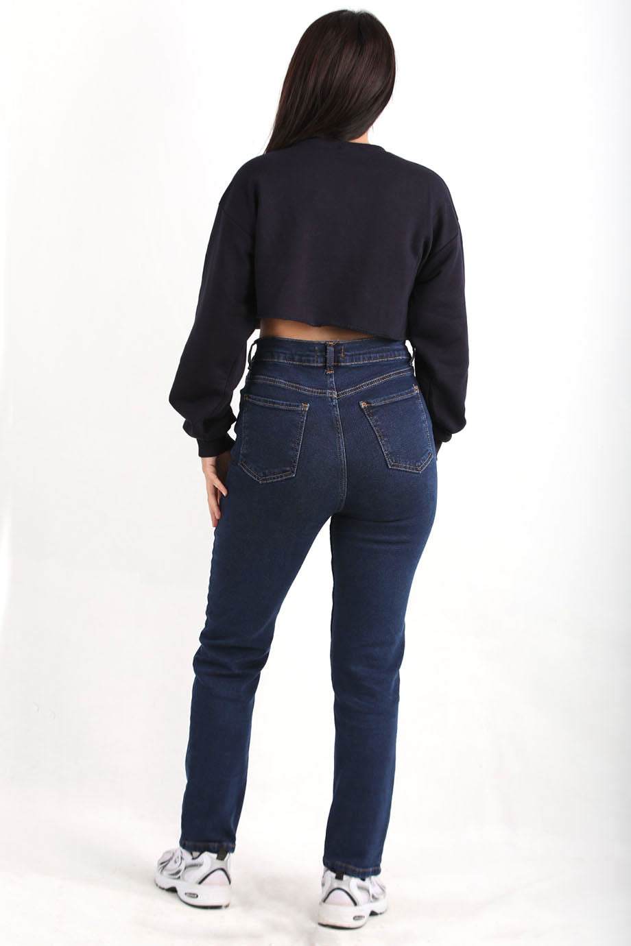 Retrova Kadın Mom Jean Pantolon Lacivert
