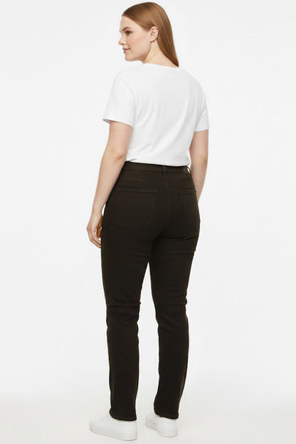 Comfiden Büyük Beden Likralı Kot Pantolon Kahverengi