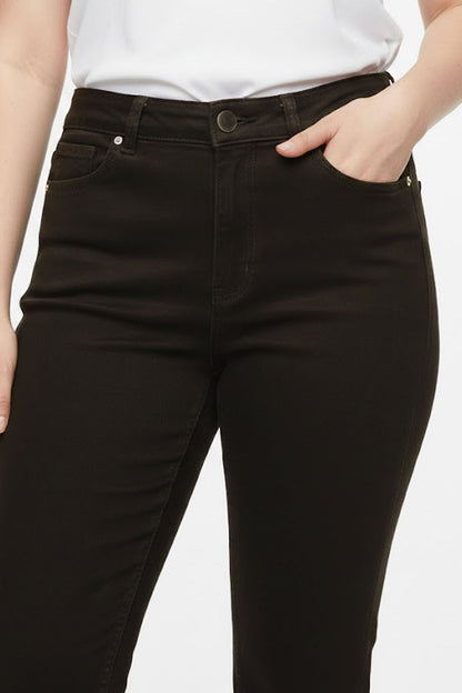 Comfiden Büyük Beden Likralı Kot Pantolon Kahverengi