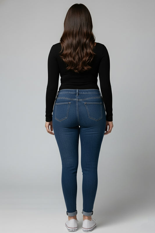 Büyük Beden Likralı Kot Pantolon Lacivert